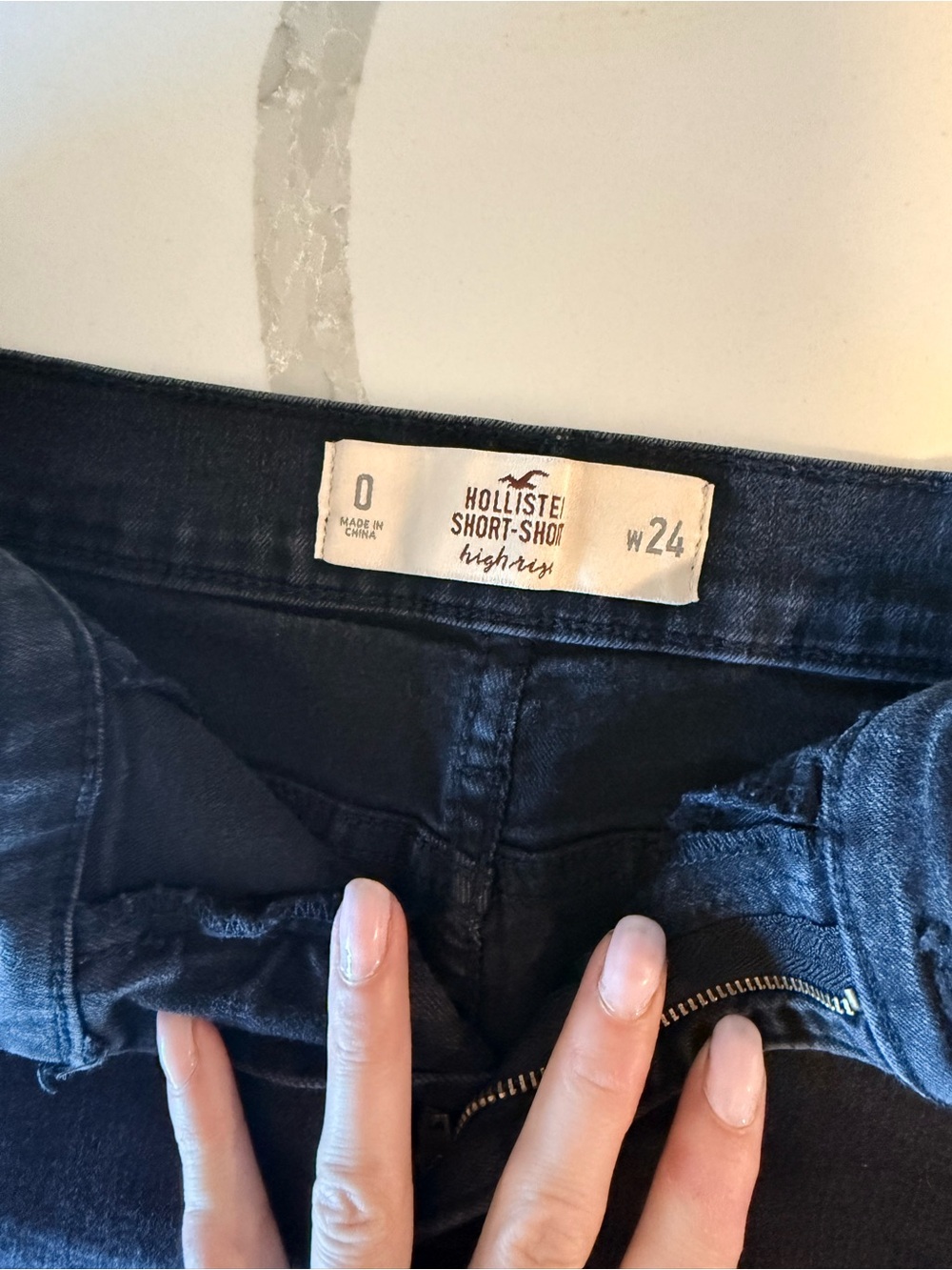 Hollister Black High-Rise Denim Shorts
